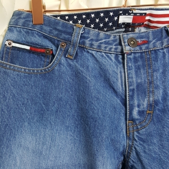 Vintage Tommy Hilfiger Star Release Hem Bootleg Jeans Rare 90s Y2K Size 29 - Picture 2 of 8